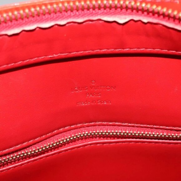 LOUIS VUITTON Monogram Vernis Houston Hand Bag Red M91092 LV Auth 117572 - Picture 10 of 16